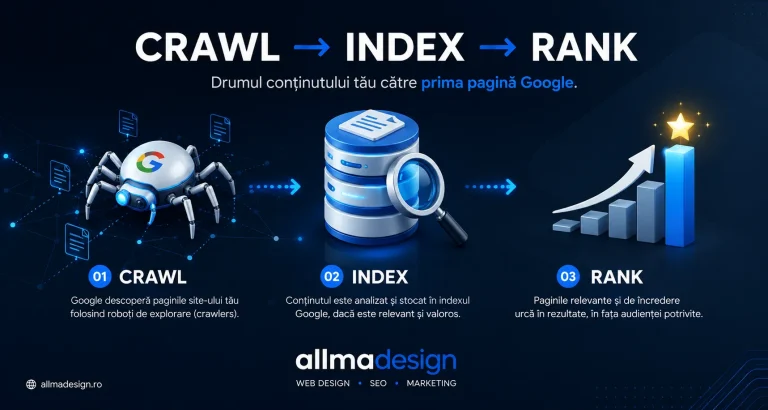 CRAWL → INDEX → RANK.