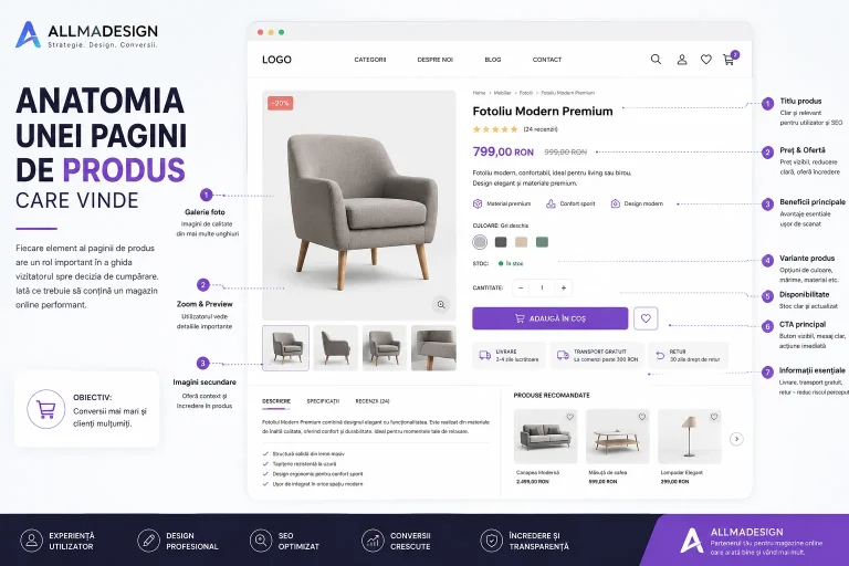 Ce trebuie sa contina un magazin online – anatomia unei pagini de produs