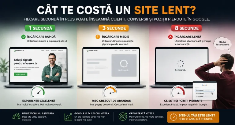 De ce site-urile lente pierd clienți și poziții în Google Site lent comparat la 1 secundă, 3 secunde și 8 secunde timp de încărcare