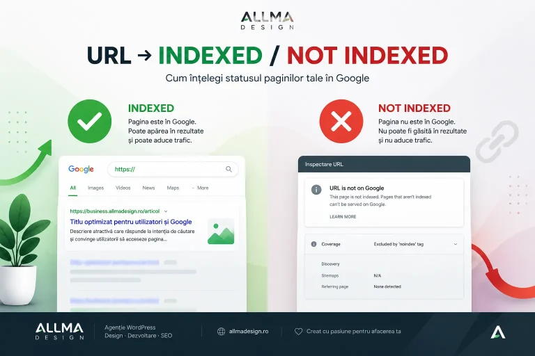 URL indexat vs neindexat în Google