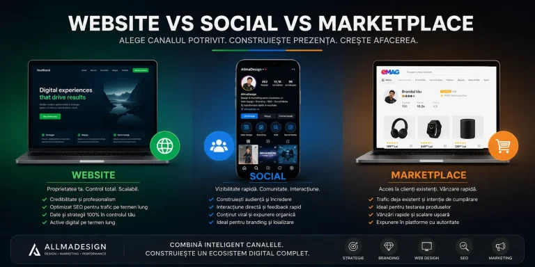 WEBSITE VS SOCIAL VS MARKETPLACE.