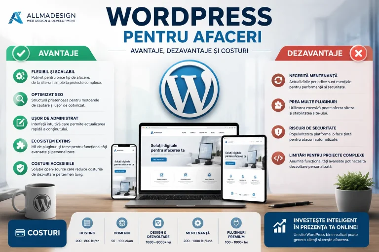 WordPress pentru afaceri – avantaje și dezavantaje
