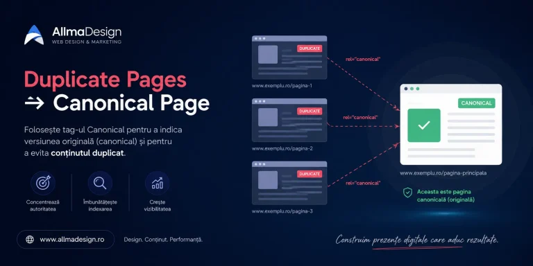 duplicate pages → canonical page