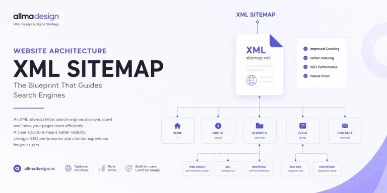 nfografică XML Sitemap și arhitectură web