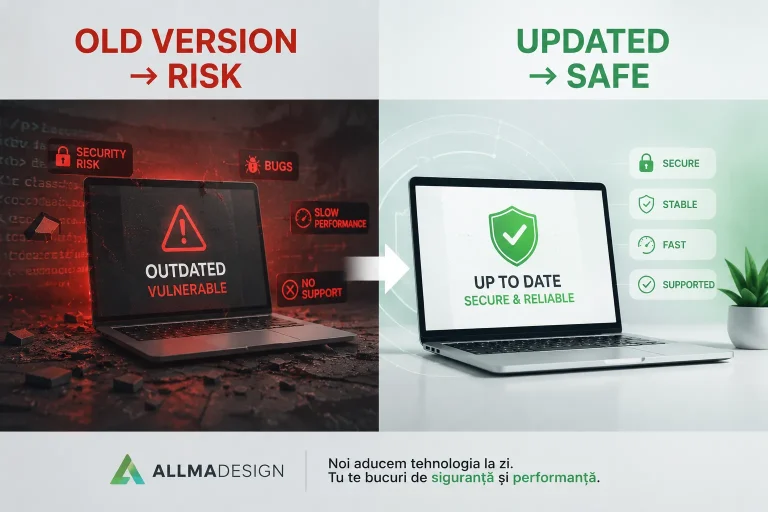 OLD VERSION → RISK UPDATED → SAFE.
